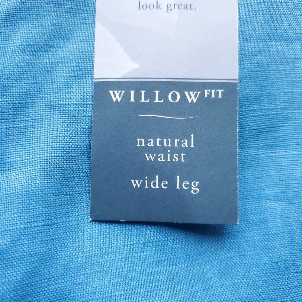 NEW Coldwater Creek Linen Trousers Womens 16 Blue Willow Fit Pants 35 x 32 - Picture 5 of 11